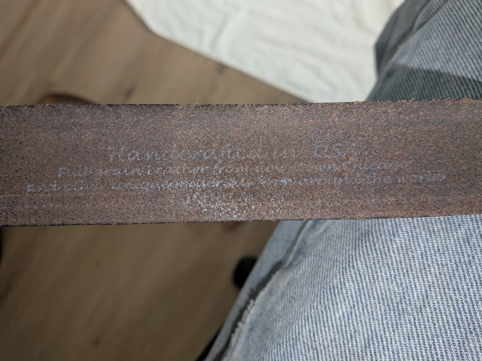 Vintage Full-Grain Horween Leather Belt – Handcrafted USA, Patina Brown, Size 34